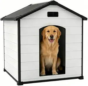 Weather‑Resistant PP Plastic Outdoor Dog House for Large Dogs