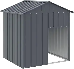vidaXL Galvanized Steel Dog House with Roof - Anthracite Colored with Spacious Inner Dimensions, Perfect for Training, Exercising and Playing