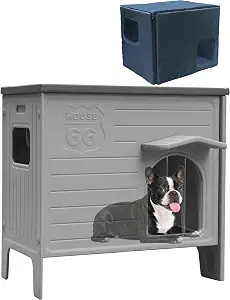 Plastic Dog House for Outdoor Indoor with Insulated Liner