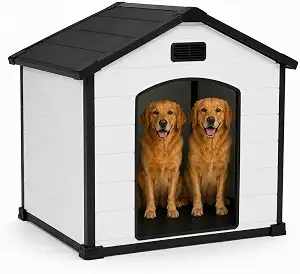 Garvee 54" Large Dog House Outdoor, Waterproof Durable Resin Dog Kennel