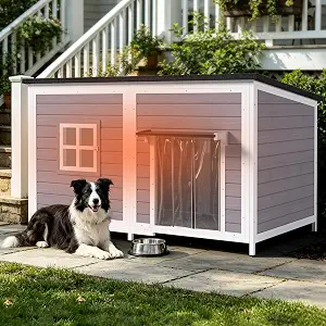 59" Insulated Extra Large Dog House, Grey