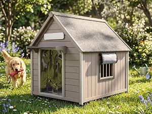 Weatherproof Wooden Dog House Outdoor for Medium‑Large Dogs