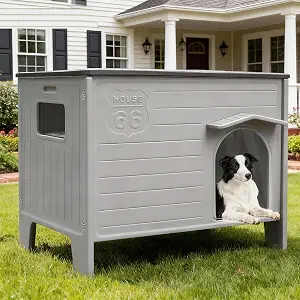 Dog House Outdoor Weatherpoof Plastic Large Dogs Houses Indoor