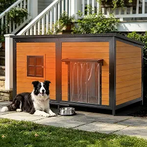 59" Insulated Extra Large Dog House, Brown