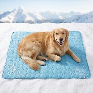 Muddy Mat® Cooling Mat for Dogs – 32" x 44" Ice Silk Dog Cooling Mat | Self-Cooling, Non-Toxic | Indoor & Outdoor, Crate, Car | Machine Washable, Blue