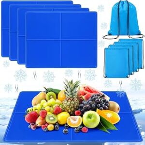 Drydiet 4 Pack 15"X 19" Dog Cooling Mat with Storage Bags