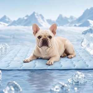 LINENLUX Dog Cooling Mat, Self Cooling Non-Slip Breathable Pad Q-Max > 0.5