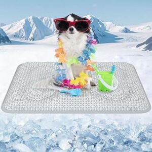 Rywell Thick PCM Dog Cooling Mat 30x20in, Color-Changing&Arc-Chill 3.0 Tech