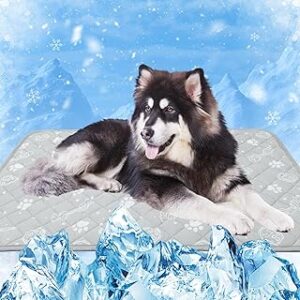 Self Dog Cooling Mat 39”x 59”,Color-Changing,Foldable and Washable,Grey