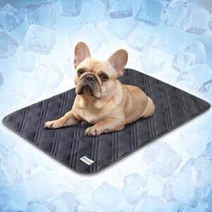 PetAmi Waterproof Dog Cooling Mat Pet Pad for Crate Couch Bed, Grey, 29x40