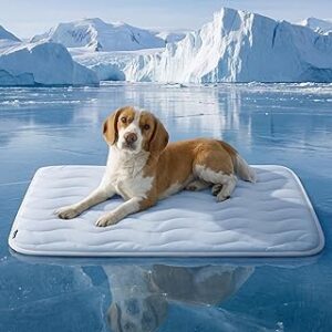 Bedsure Cooling Mat for Large Dogs,Washable Breathable QMax>0.4 Cool Fiber