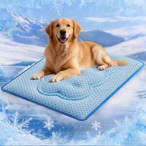 Dog Cooling Mat, Thick Cooling Mat for Extra Large Dogs with PCM & Thermochromic Tech, Dual-Sided Durable Waterproof Cool Dog Bed Mat, Q-Max>0.5, Machine Washable, Non-Toxic - XL(31" x 43")