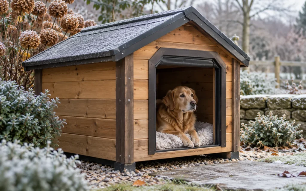 Insulated dog house for cold weather