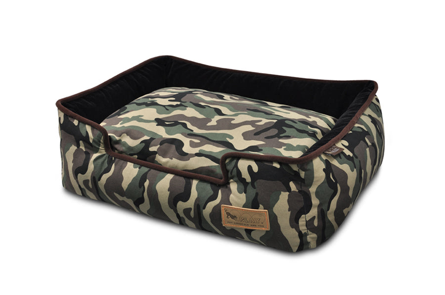 Camouflage Lounge Bed - L / Army Green/Chocolate